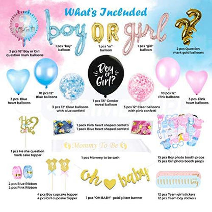 111PCS Baby Gender Reveal Party Supplies and Decorations - Lasercutwraps Shop