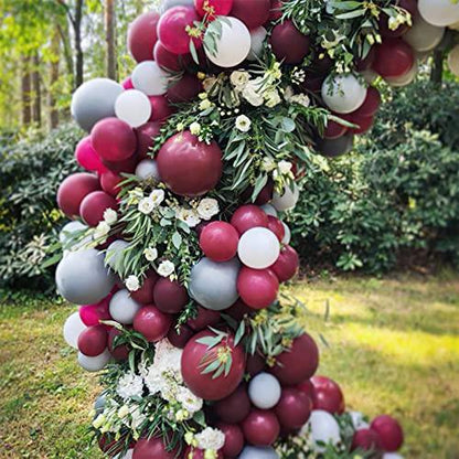 70pcs Burgundy Gray White Balloon Kit for Baby Shower Decorations - Lasercutwraps Shop