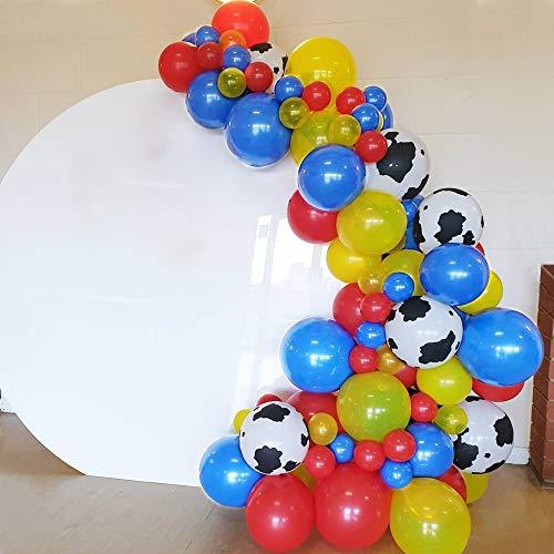 118pcs Blue Red Yellow Cow Printed Balloon Garland Kit for Farm Birthday Party - Lasercutwraps Shop