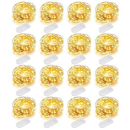 16 Pack Fairy Lights Battery Operated 10ft 30 LED Mini String Lights Waterproof Copper Wire Firefly Starry Lights - Lasercutwraps Shop