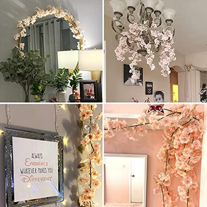 4pcs Artificial Cherry Blossom Flower Vines Hanging Silk Flowers Garland for Wedding Party Home Decor Japanese Kawaii Decor - Lasercutwraps Shop