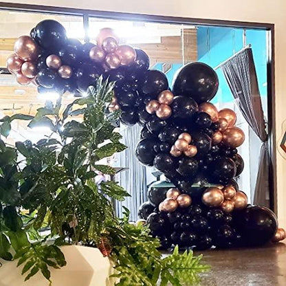 147pcs Black and Rose Gold New Year Balloon Garland Arch Kit for Party - Lasercutwraps Shop