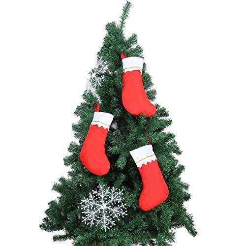 12pcs Red Felt Christmas Stockings 15" Party Favors Stockings for Xmas Decoration - Lasercutwraps Shop