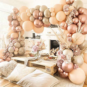 Blush Ivory Balloons Garland Kit Rose Gold Metallic Balloons Arch kit for Kids Adult Birthdays Weddings Receptions Decoration - Lasercutwraps Shop