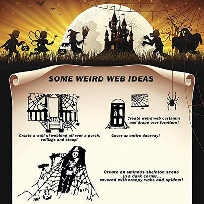 900 sqft Spider Webs Halloween Decorations Bonus with 30 Fake Spiders, Super Stretch Cobwebs for Halloween Indoor and Outdoor Party Supplies - Lasercutwraps Shop