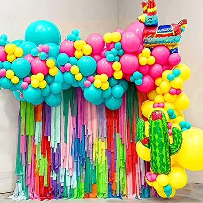 130pcs Mexican Fiesta Cactus Party Decorations Balloon Arch Garland Kit with Giant Cactus Llama Foil Balloons - Lasercutwraps Shop