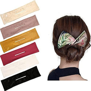 6Pcs French Twist Deft Bun Hair Bun for Women, Magic Donut Hair Bun Maker Hairstyle Bun Shaper Cloth Hair Clip Reusable Bun for Hair - Lasercutwraps Shop