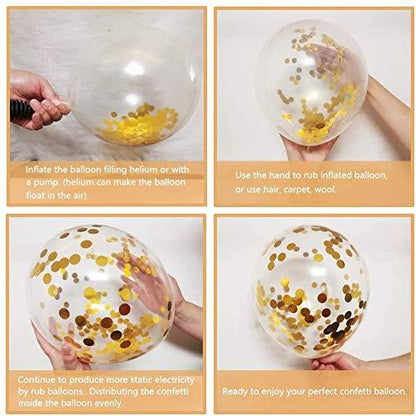 50pcs Gold Confetti Latex Balloons, 12 inch Gold Balloons with Golden Paper Dots for Graduation Wedding Birthday Baby Shower Party Decorations - Lasercutwraps Shop