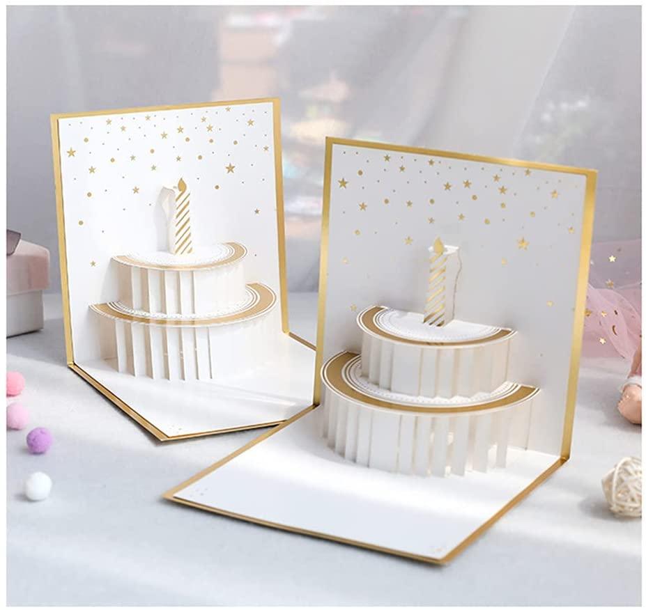 Foil Cake 3D Greeting Card Happy Birthday Handmade Birthday Gift Cute Birthday Card - Lasercutwraps Shop