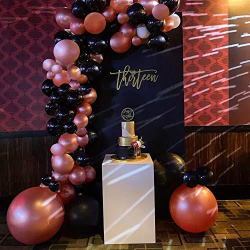 Rose Gold Balloon Garland Arch Kit Black and Rose Gold Confetti Latex Balloon - Lasercutwraps Shop