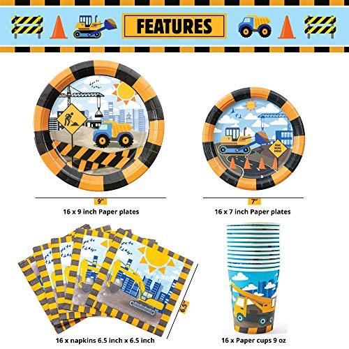 Construction Birthday Party Supplies (Serves 16), Truck Construction Party Supplies - Lasercutwraps Shop