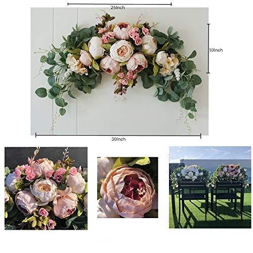 Wedding Arch Flowers, 30 Inch Rustic Artificial Floral Swag for Wedding Decoration - Lasercutwraps Shop