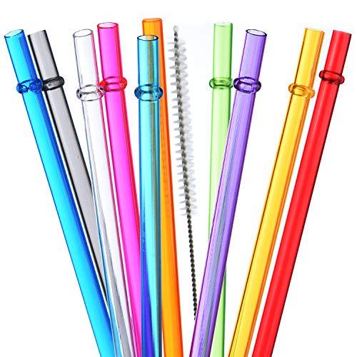 Set of 10 Rainbow Colored Reusable Straws for Birthday Party - Lasercutwraps Shop
