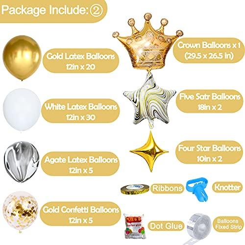 Gold Birthday Balloon Decorations with Birthday Banner and Tassel Garland - Lasercutwraps Shop