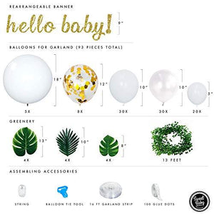 Boho Fake Greenery Baby Shower Decorations Neutral with Balloon Garland Arch Kit - Lasercutwraps Shop