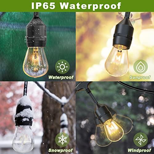 S14 Outdoor String Lights 50ft Commercial Grade Strand with 15 Edison Vintage Waterproof Bulbs - Lasercutwraps Shop