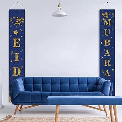 Ramadan EID Mubarak Decorations Banner,Muslim Ramadan EID Welcome Porch Sign - Lasercutwraps Shop