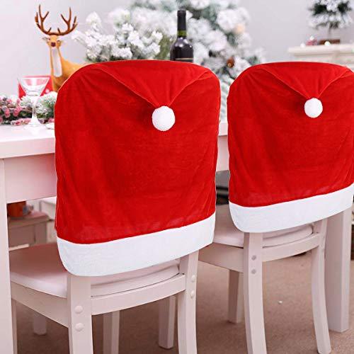 4pc Red Hat Dining Chair Slipcovers,Christmas Chair Back Covers Kitchen Chair Covers for Christmas Holiday Festival Decoration - Lasercutwraps Shop