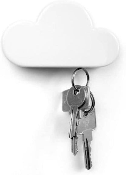 White Cloud Magnetic Key Holder for Wall - Novelty Adhesive Cute Key Hanger Organizer, - Lasercutwraps Shop