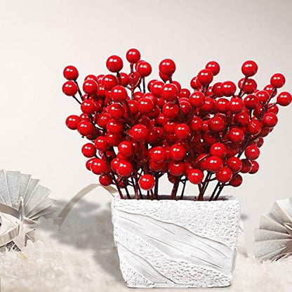 24 Pack Christmas Red Berries Set for Christmas Tree Decoration, Artificial Christmas Red Berry Stems for DIY Crafts - Lasercutwraps Shop