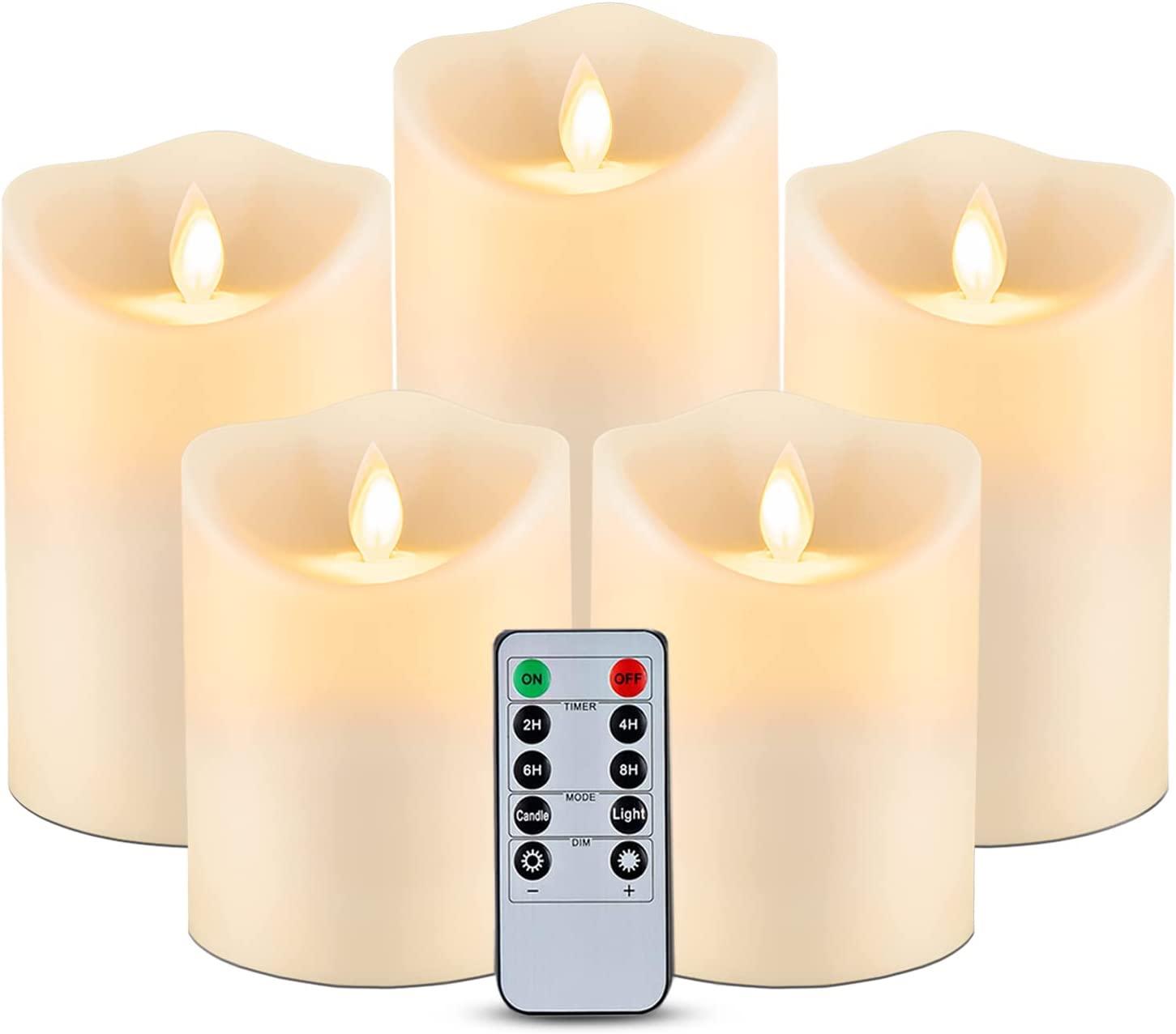 6” x 3.25” Outdoor Waterproof Flameless Candles, Flickering Moving Flame LED Candles - Lasercutwraps Shop