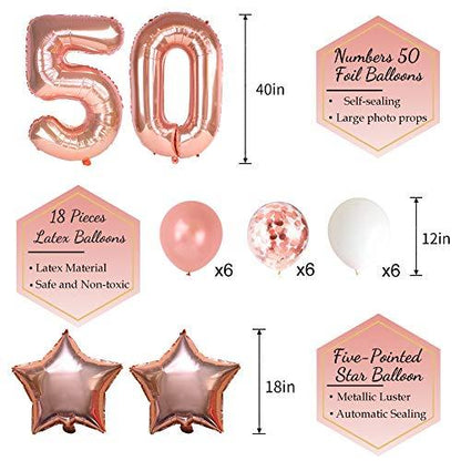 50th Birthday Decorations for Women, Happy Birthday Banner for Birthday Party Backdrop - Lasercutwraps Shop