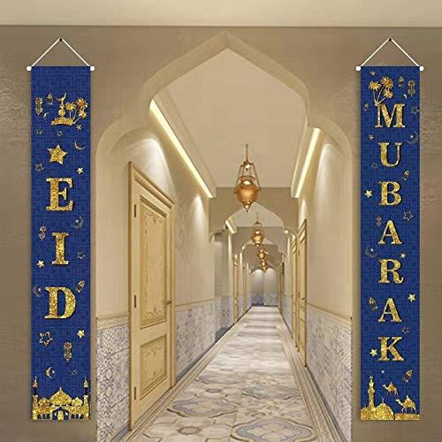 Ramadan EID Mubarak Decorations Banner,Muslim Ramadan EID Welcome Porch Sign - Lasercutwraps Shop