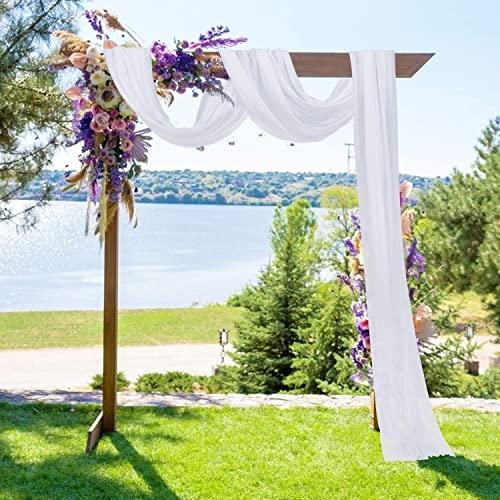 White Wedding Arch Drape Fabric 6 Yards for Wedding Ceremony Reception - Lasercutwraps Shop