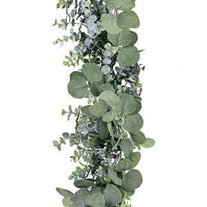 6inch Artificial Faux Eucalyptus Leaves Greenery Garland Wedding Arch Swag Backdrop - Lasercutwraps Shop