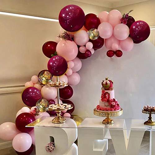 119Pcs Burgundy Pink Balloon Arch Garland Kit for Baby Shower Wedding Birthday Party Decorations - Lasercutwraps Shop