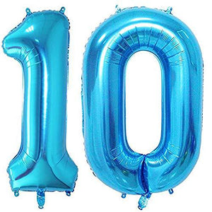 Blue Number 10 Balloon,40 Inch - Lasercutwraps Shop