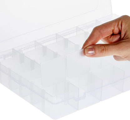 3 Pack Jewelry Organizer Box for Earrings Storage, Clear Plastic with 36 Small Compartment Tray - Lasercutwraps Shop