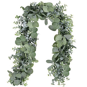 6inch Artificial Faux Eucalyptus Leaves Greenery Garland Wedding Arch Swag Backdrop - Lasercutwraps Shop