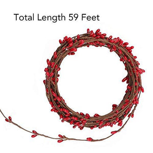 59 Feet Red Pip Berry Garland for Christmas Indoor Outdoor Decorations - Lasercutwraps Shop