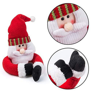 2 Pack Christmas Curtain Buckle Doll Santa & Snowman Creative Curtain Tieback Hold Back Fastener,Christmas Wine Bottle Topper for Xmas Holiday Home Window Decorations - Lasercutwraps Shop