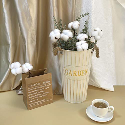 20pcs Cotton Stems, Fake Cotton Flowers Dried Cotton Picks Stalks Plants, Artificial Cotton Floral Stems Faux Farmhouse Decorations for Vase Home Decor - Lasercutwraps Shop