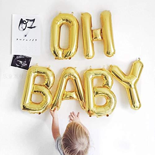OH BABY Letter Balloons, Baby Shower Party Decorations Decor Supplies, Gold, 16 Inch - Lasercutwraps Shop