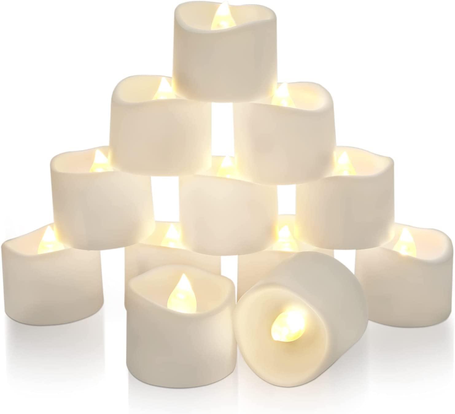 Flameless Candles with Timer, Flickering Tea Lights Candles Battery Operated, Pack of 12 - Lasercutwraps Shop