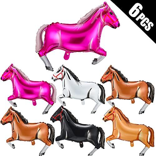 6 Pieces 33 Inches Horse Balloon Horse Themed Foil Balloon for Birthday Baby Shower - Lasercutwraps Shop