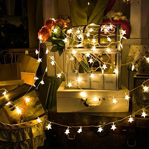 Twinkle Star 100 LED Star String Lights, Plug in Fairy String Lights Waterproof, Extendable for Indoor, Outdoor, Wedding Party, Christmas Tree, New Year, Garden Decoration, Warm White - Lasercutwraps Shop