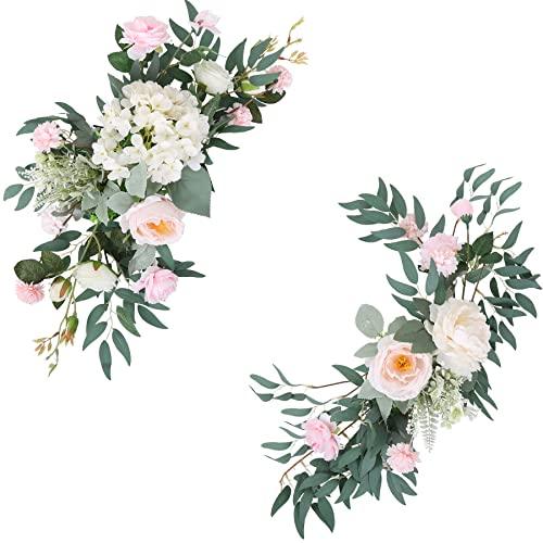 2pcs Wedding Arch Flowers Artificial Flower Swag Pink Floral Swag for Wedding Decor - Lasercutwraps Shop