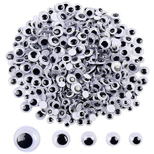 500 Pieces 6mm -12mm Black Wiggle Googly Eyes with Self-Adhesive - Lasercutwraps Shop