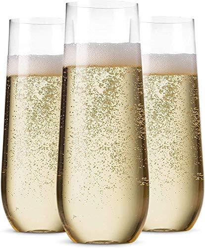 36 Pack Clear Stemless Plastic Champagne Toasting Glasses for Party Decorations - Lasercutwraps Shop