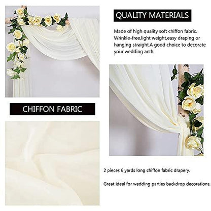 Ivory Wedding Arch Drapes for Wedding Ceremony and Reception - Lasercutwraps Shop