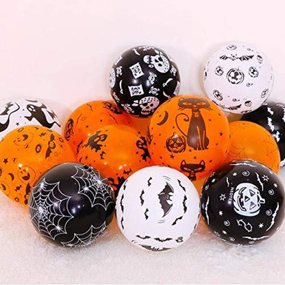 50 Pieces Halloween Latex Balloons, 12 Inch Pumpkin Bat Ghost Skull Specter Spider Web Balloons for Halloween Party Decorations - Lasercutwraps Shop