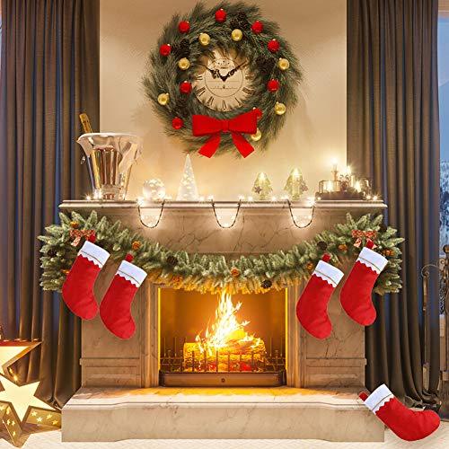 12pcs Red Felt Christmas Stockings 15" Party Favors Stockings for Xmas Decoration - Lasercutwraps Shop