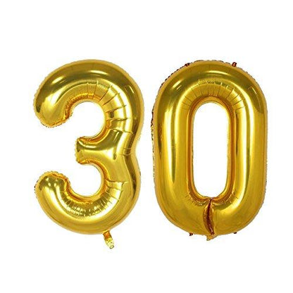 40inch Gold Number 30 Balloon Party Festival Decorations Birthday Party Supplies - Lasercutwraps Shop