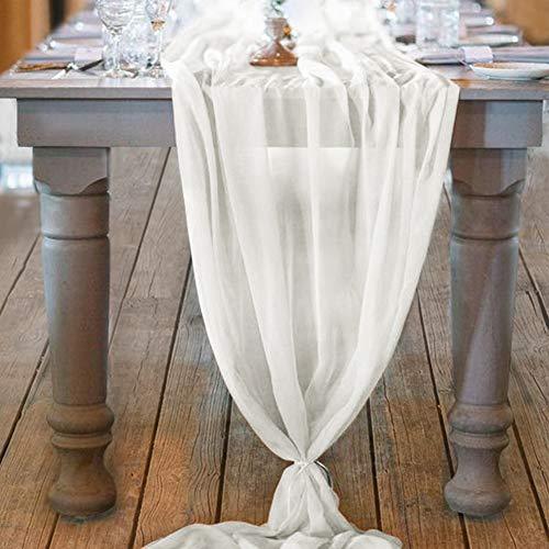 10ft Ivory Chiffon Table Runner 29x120 Inches Romantic Wedding Runner Sheer Bridal Party Decorations - Lasercutwraps Shop