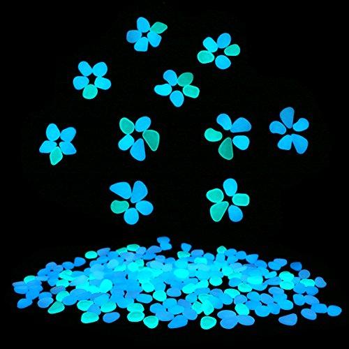 Glow in The Dark Garden Pebbles Stones Rocks for Yard and Walkways Decor, DIY Decorative Luminous Stones in Blue (100 PCS) - Lasercutwraps Shop