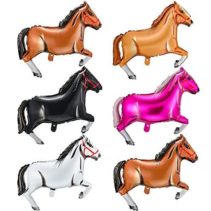 6 Pieces 33 Inches Horse Balloon Horse Themed Foil Balloon for Birthday Baby Shower - Lasercutwraps Shop